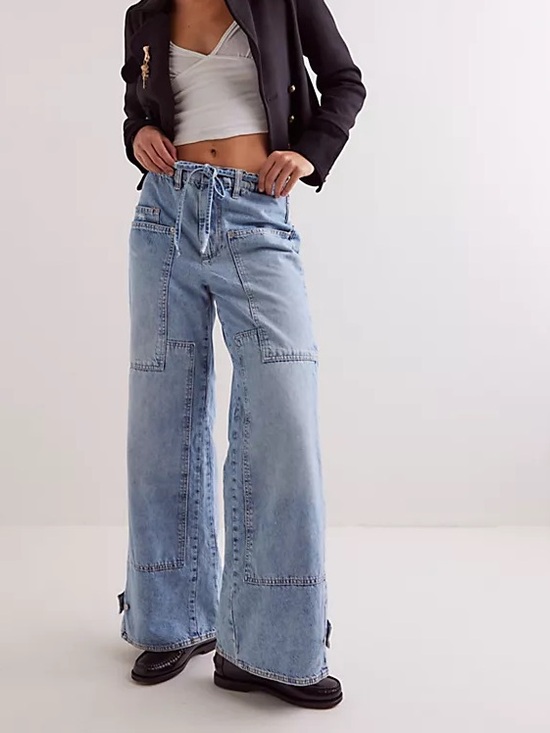 We The Free Denim - We The Free CRVY Outlaw Wide Leg Jeans Small